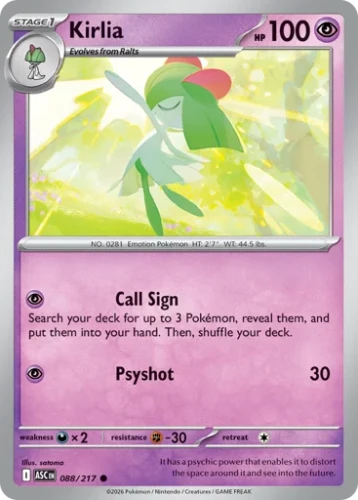 Przejdź do produktu ASC 088/217 | Kirlia Zwykła | Pokemon - Ascended Heroes