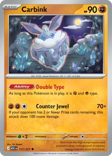 Przejdź do produktu ASC 117/217 | Carbink Zwykła | Pokemon - Ascended Heroes
