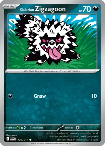 Przejdź do produktu ASC 130/217 | Galarian Zigzagoon Zwykła | Pokemon - Ascended Heroes