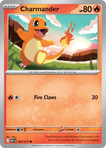 Przejdź do produktu ASC 020/217 | Charmander Zwykła | Pokemon - Ascended Heroes