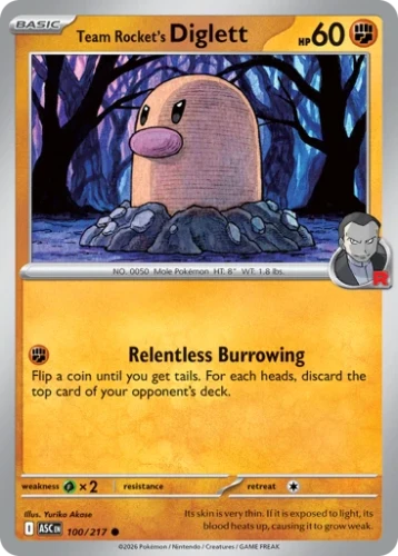 Przejdź do produktu ASC 100/217 | Team Rocket's Diglett Zwykła | Pokemon - Ascended Heroes