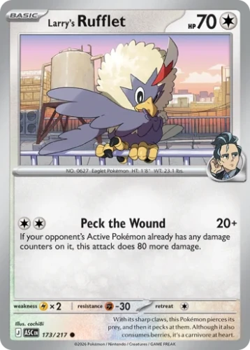 Przejdź do produktu ASC 173/217 | Larry's Rufflet Zwykła | Pokemon - Ascended Heroes