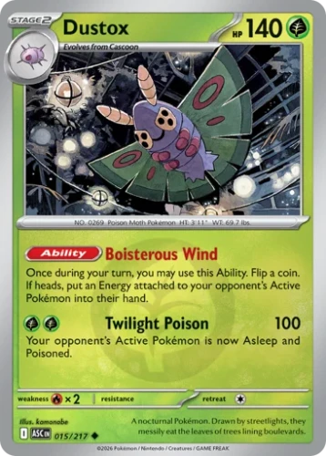 Przejdź do produktu ASC 015/217 | Dustox Energy Reverse Holofoil | Pokemon - Ascended Heroes