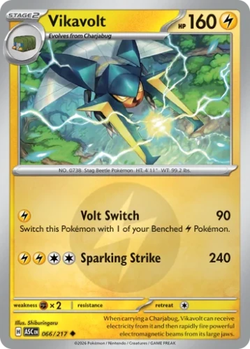 Przejdź do produktu ASC 066/217 | Vikavolt Energy Reverse Holofoil | Pokemon - Ascended Heroes