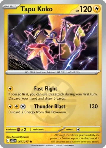 Przejdź do produktu ASC 067/217 | Tapu Koko Quick Ball Reverse Holofoil | Pokemon - Ascended Heroes