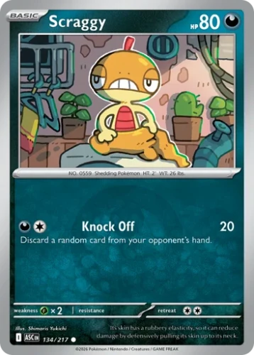 Przejdź do produktu ASC 134/217 | Scraggy Energy Reverse Holofoil | Pokemon - Ascended Heroes