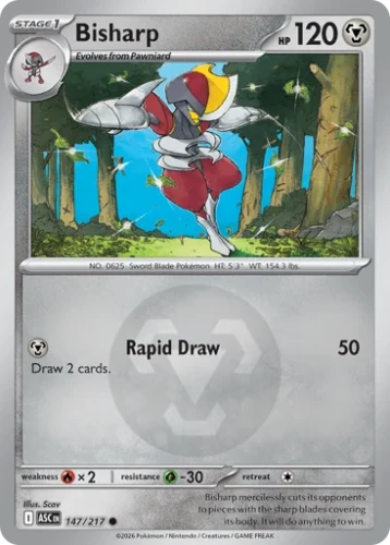 Przejdź do produktu ASC 147/217 | Bisharp Energy Reverse Holofoil | Pokemon - Ascended Heroes