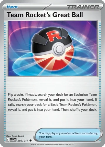 Przejdź do produktu ASC 205/217 | Team Rocket's Great Ball Zwykła | Pokemon - Ascended Heroes