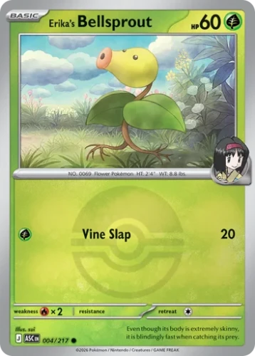 Przejdź do produktu ASC 004/217 | Erika's Bellsprout Poke Ball Reverse Holofoil | Pokemon - Ascended Heroes
