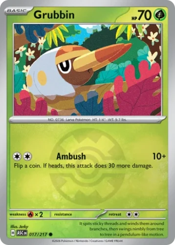 Przejdź do produktu ASC 017/217 | Grubbin Quick Ball Reverse Holofoil | Pokemon - Ascended Heroes