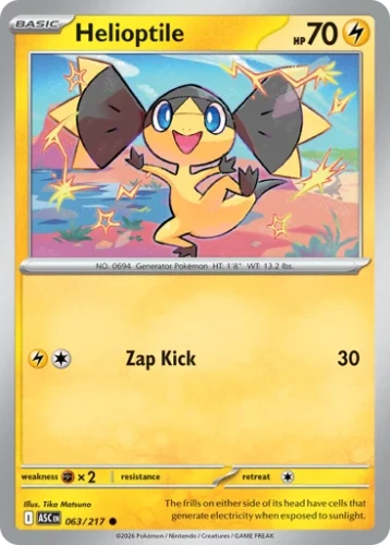 Przejdź do produktu ASC 063/217 | Helioptile Zwykła | Pokemon - Ascended Heroes