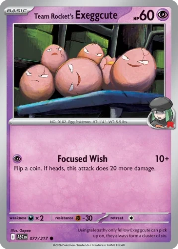 Przejdź do produktu ASC 077/217 | Team Rocket's Exeggcute Zwykła | Pokemon - Ascended Heroes