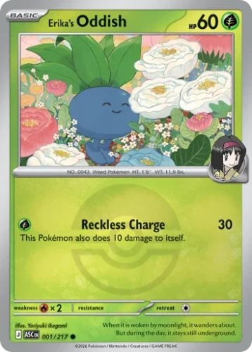Przejdź do produktu ASC 001/217 | Erika's Oddish Poke Ball Reverse Holofoil | Pokemon - Ascended Heroes