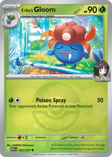 Przejdź do produktu ASC 002/217 | Erika's Gloom Poke Ball Reverse Holofoil | Pokemon - Ascended Heroes