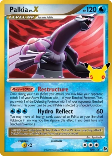 Przejdź do produktu ME55C 106/106 | Palkia LV.X Holo | Pokemon - 30th Celebration: Classic Collection