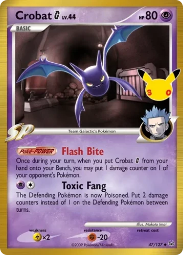 Przejdź do produktu ME55C 47/127 | Crobat G Holo | Pokemon - 30th Celebration: Classic Collection
