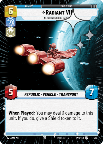 Przejdź do produktu HMW 589 | Radiant VII, Negotiating for Naboo | Hyperspace Foil | Homeworlds