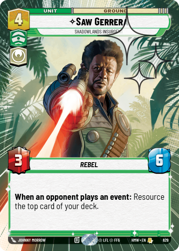 Przejdź do produktu HMW 629 | Saw Gerrera, Shadowlands Insurgent | Hyperspace Foil | Homeworlds