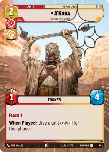 Przejdź do produktu HMW 562 | A'Koba, Restless Raider | Hyperspace Foil | Homeworlds