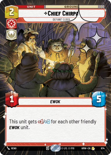Przejdź do produktu HMW 674 | Chief Chirpa, Defiant Elder | Hyperspace Foil | Homeworlds
