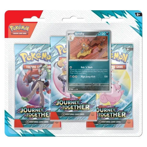 Przejdź do produktu Pokemon TCG: Journey Together - 3-Pack Blister - Scrafty