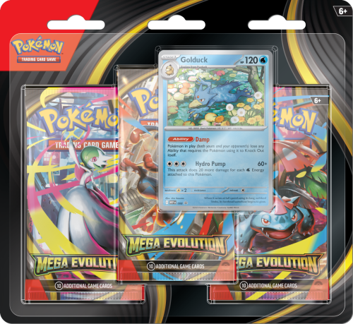 Przejdź do produktu Pokemon TCG: Mega Evolution - 3-Pack Blister - Golduck