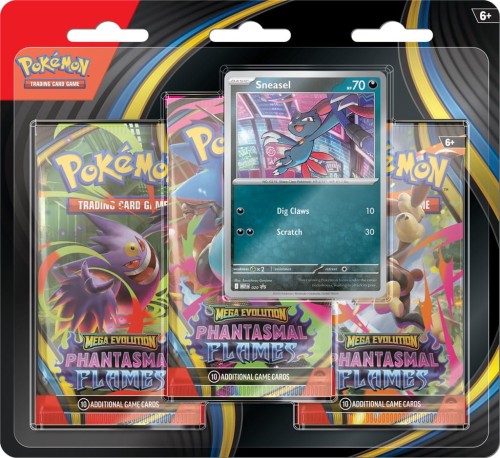 Przejdź do produktu Pokemon TCG: Mega Evolution - Phantasmal Flames - 3-Pack Blister - Sneasel