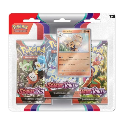 Przejdź do produktu Pokemon TCG:  Scarlet and Violet - 3-Pack Blister - Arcanine